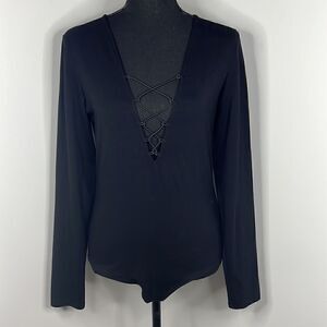 Guess Women's V-Neck Long‎ Sleeve Bodysuit